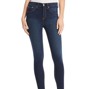 Dark Blue High Rise Rag & Bone Skinny Jeans